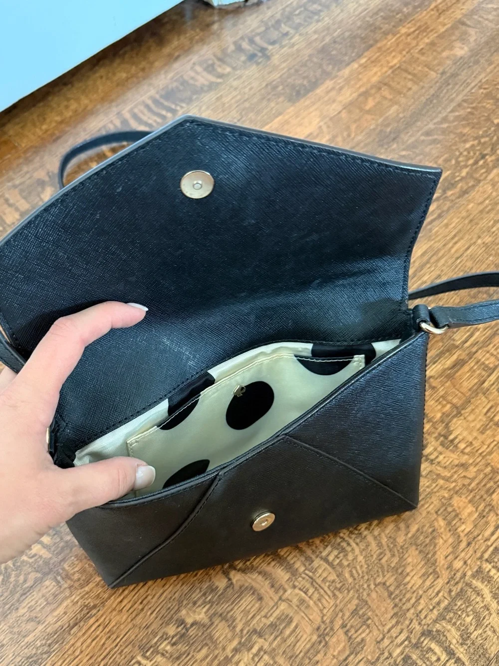 kate spade Black Leather Envelope Crossbody Bag